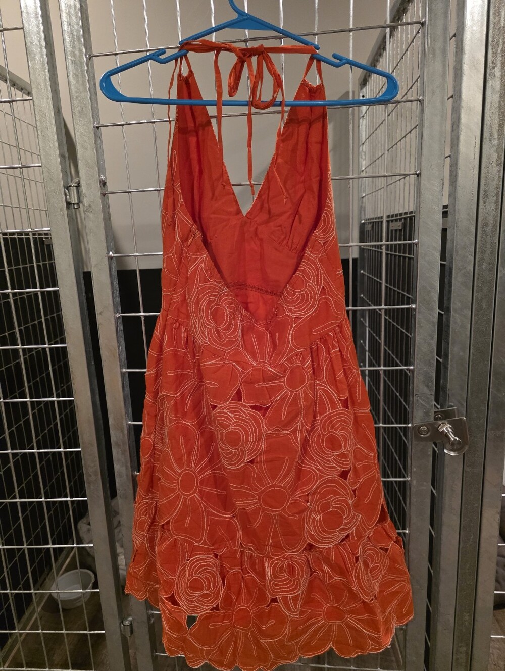Orange Floral Halter Sundress